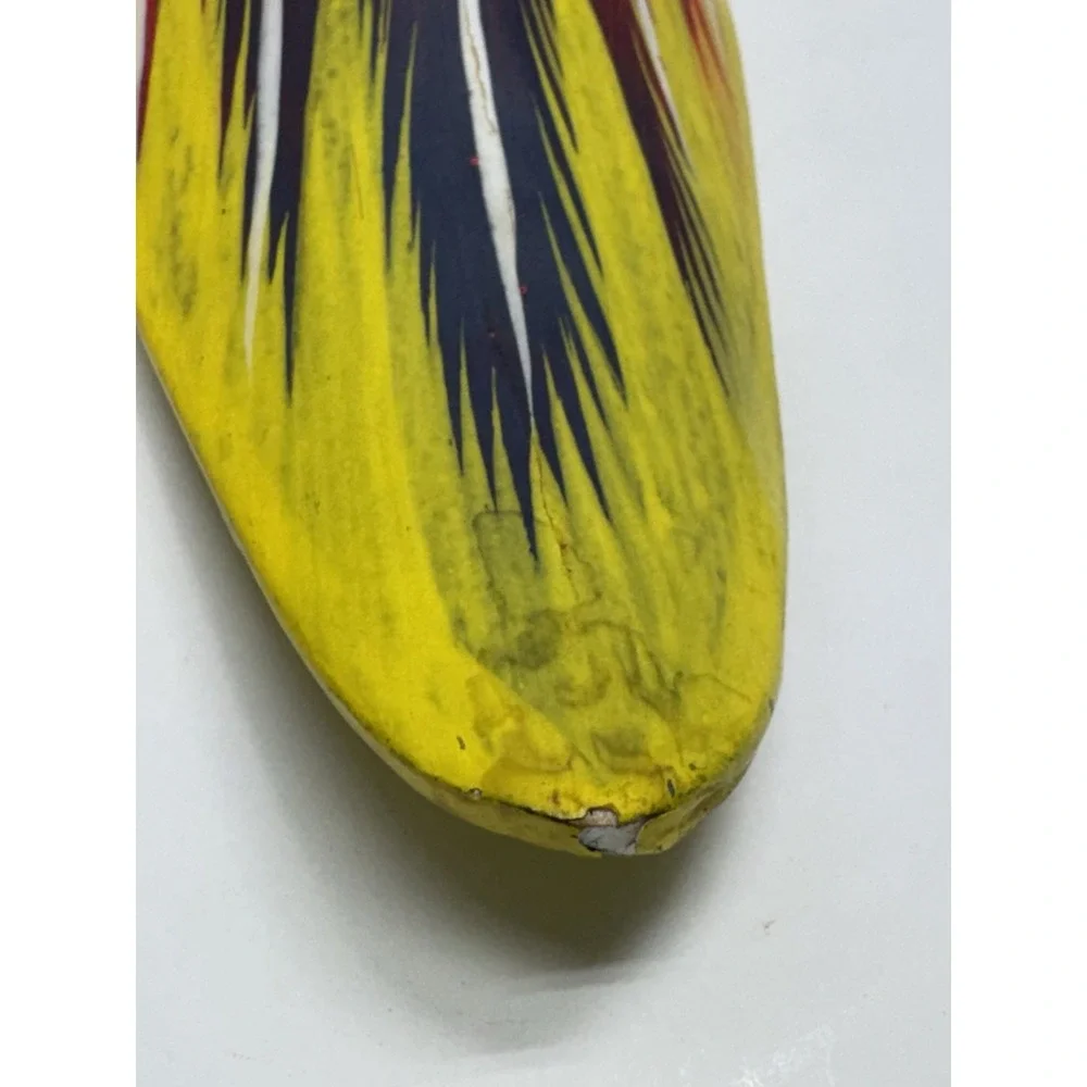 Red Toucan Yellow HANGING Talavara Jungle WOOD Tropical HAND CARVED PAINTED VTG